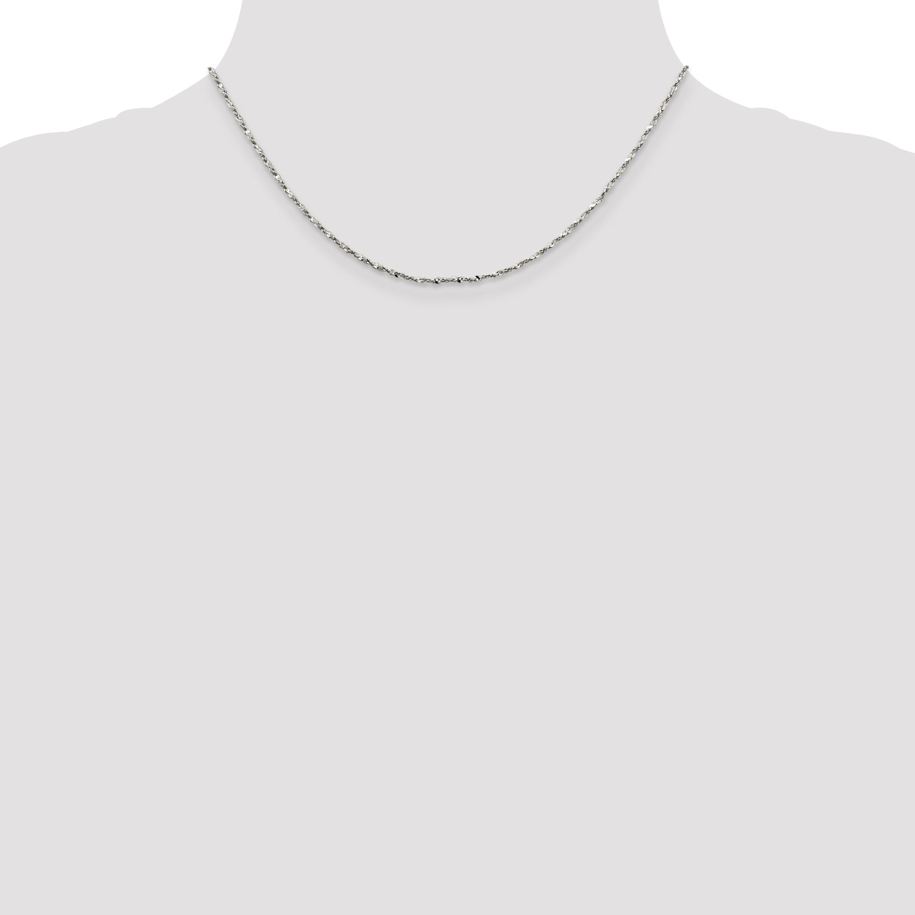 16 Inch Sterling Silver 1.6mm Twisted Serpentine Chain Necklace