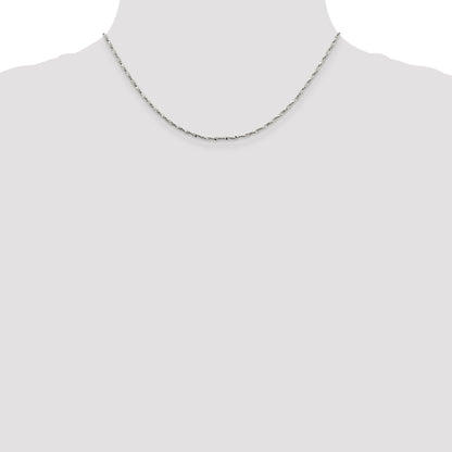 16 Inch Sterling Silver 1.6mm Twisted Serpentine Chain Necklace