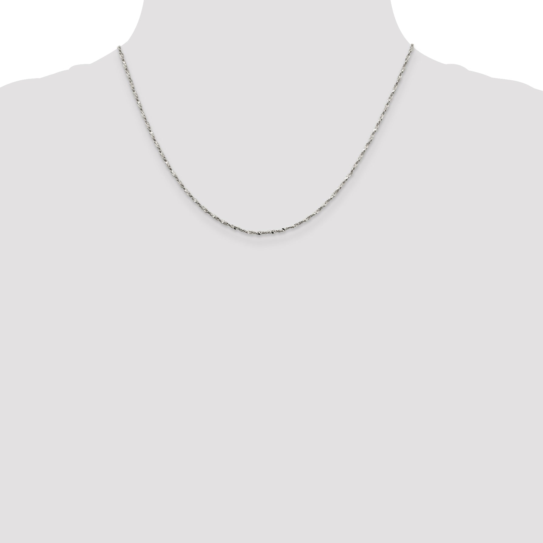 18 Inch Sterling Silver 1.6mm Twisted Serpentine Chain Necklace