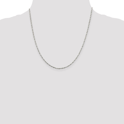 20 Inch Sterling Silver 1.6mm Twisted Serpentine Chain Necklace