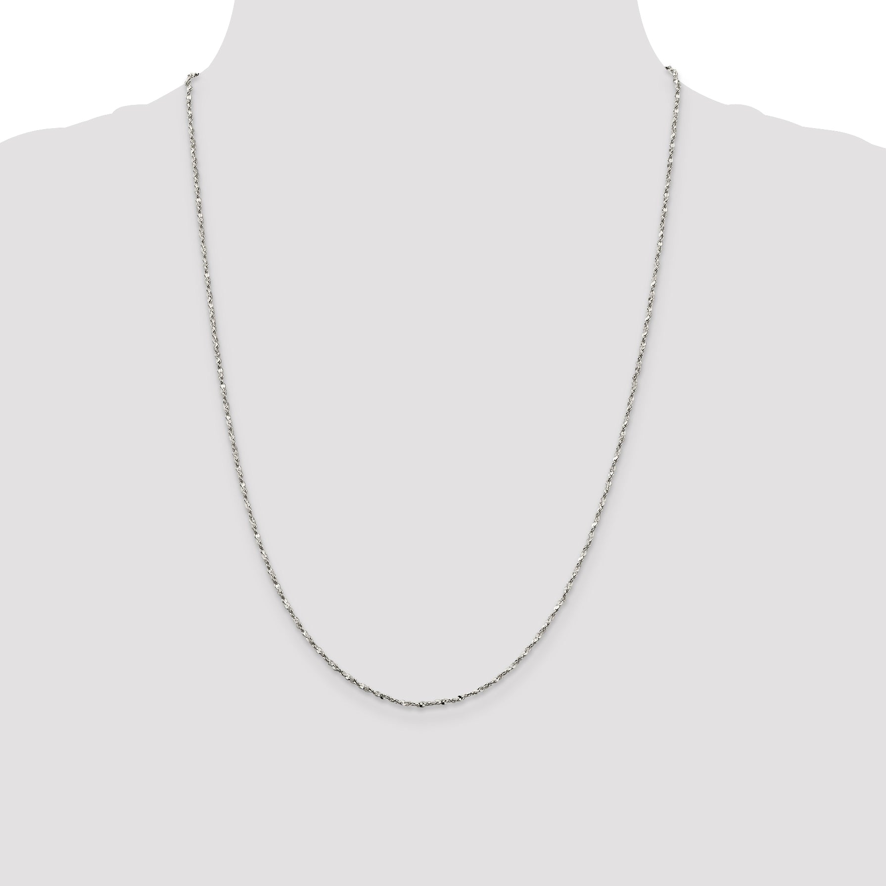 24 Inch Sterling Silver 1.6mm Twisted Serpentine Chain Necklace
