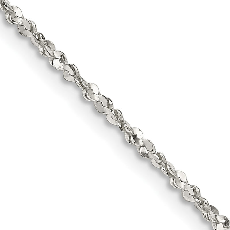 16 Inch Sterling Silver 1.6mm Twisted Serpentine Chain Necklace