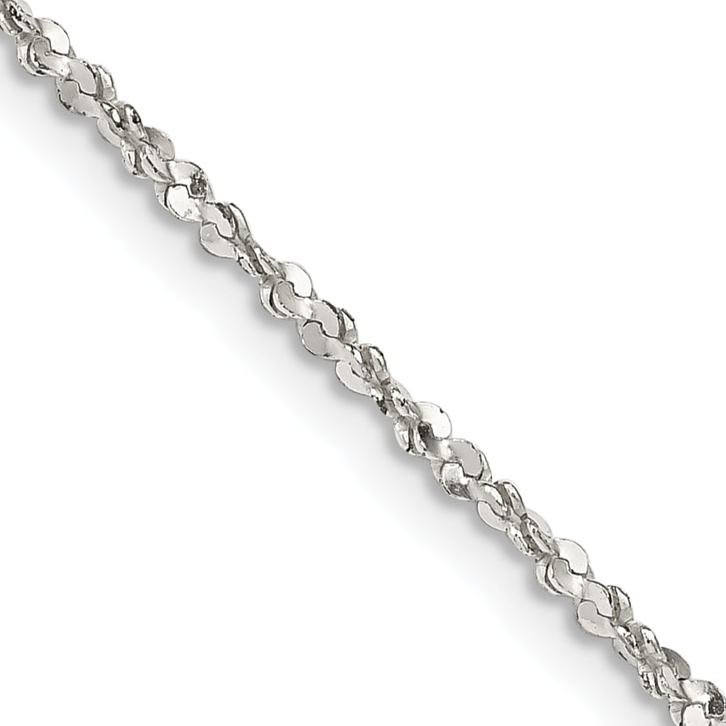 18 Inch Sterling Silver 1.6mm Twisted Serpentine Chain Necklace