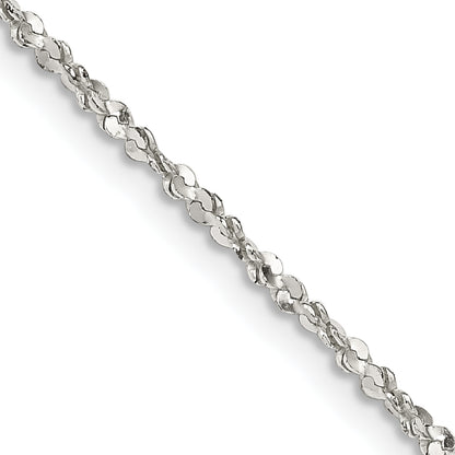 18 Inch Sterling Silver 1.6mm Twisted Serpentine Chain Necklace