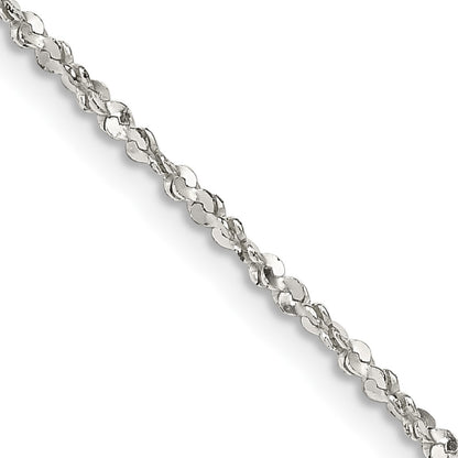 24 Inch Sterling Silver 1.6mm Twisted Serpentine Chain Necklace