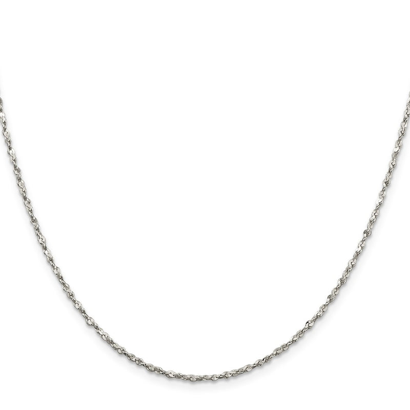 16 Inch Sterling Silver 1.8mm Twisted Serpentine Chain Necklace