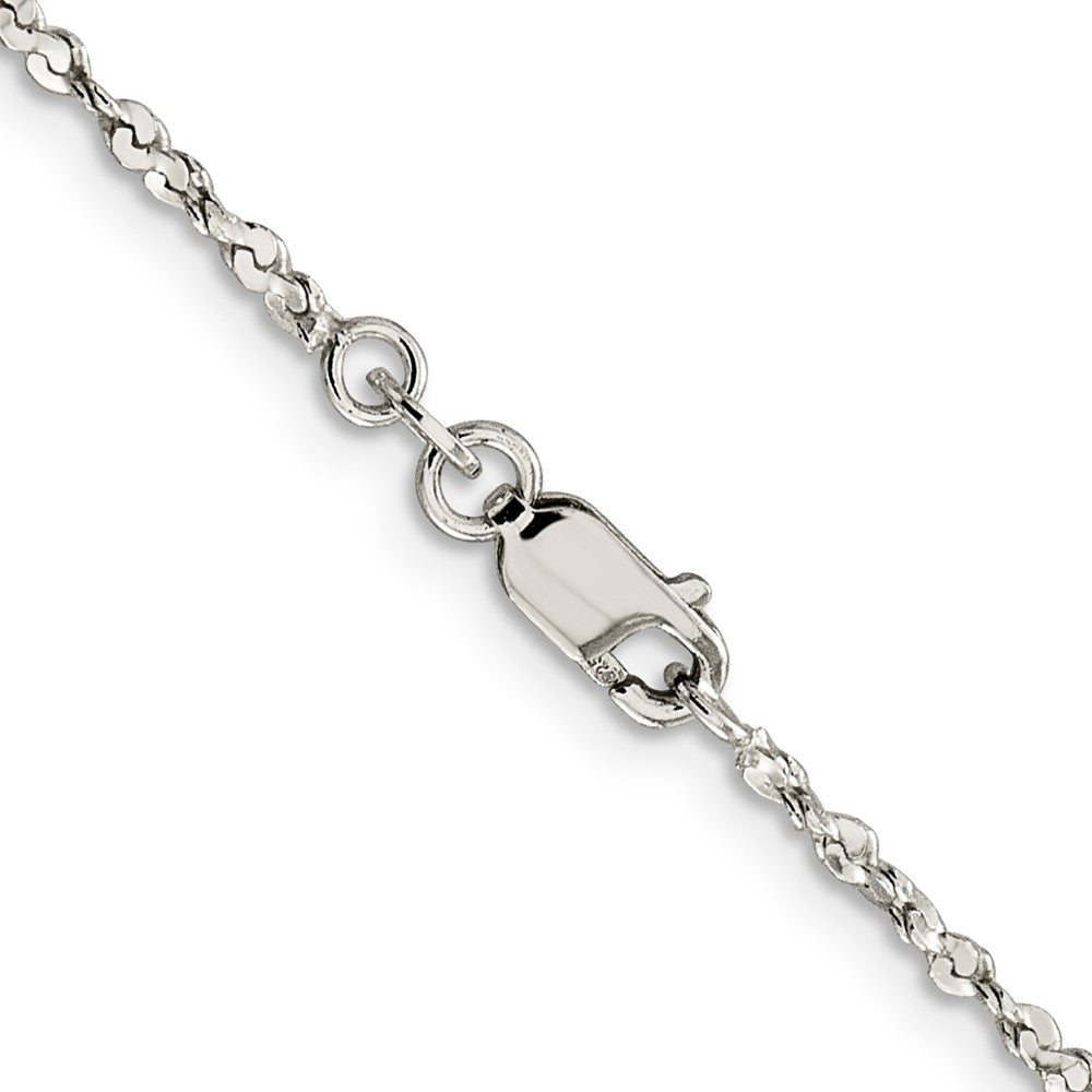 24 Inch Sterling Silver 1.8mm Twisted Serpentine Chain Necklace