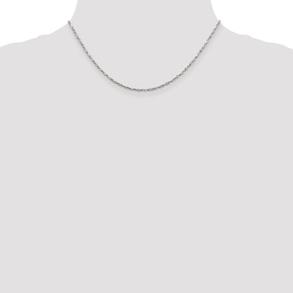 16 Inch Sterling Silver 1.8mm Twisted Serpentine Chain Necklace