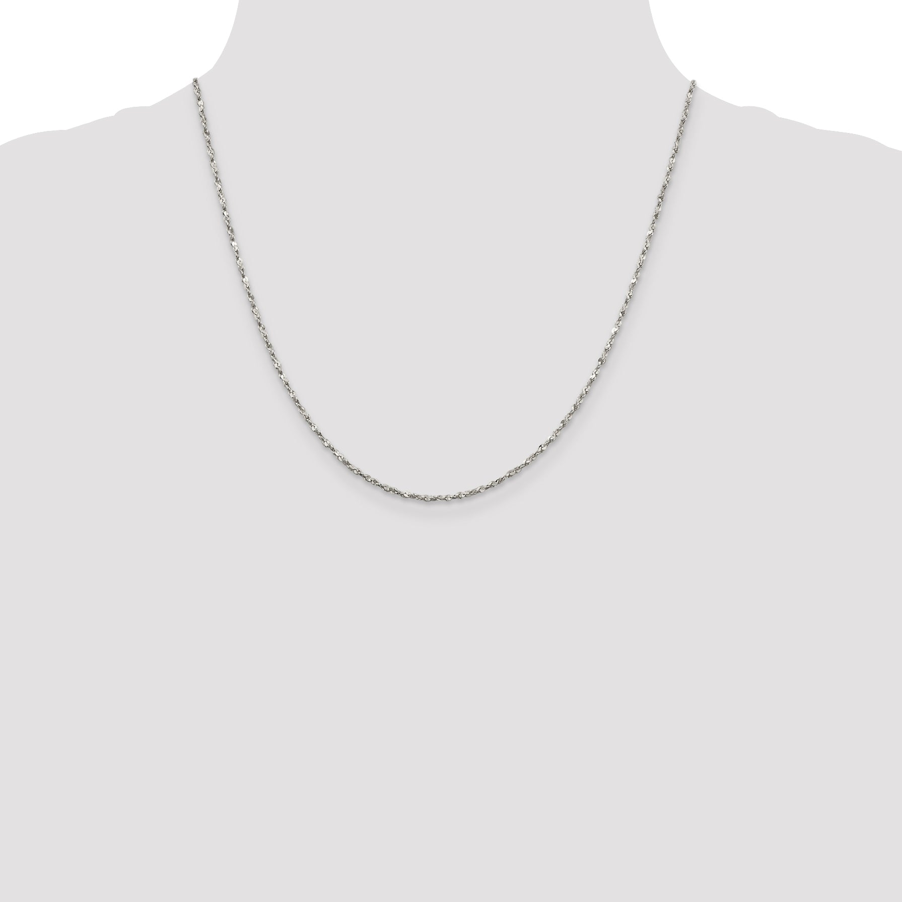 20 Inch Sterling Silver 1.8mm Twisted Serpentine Chain Necklace
