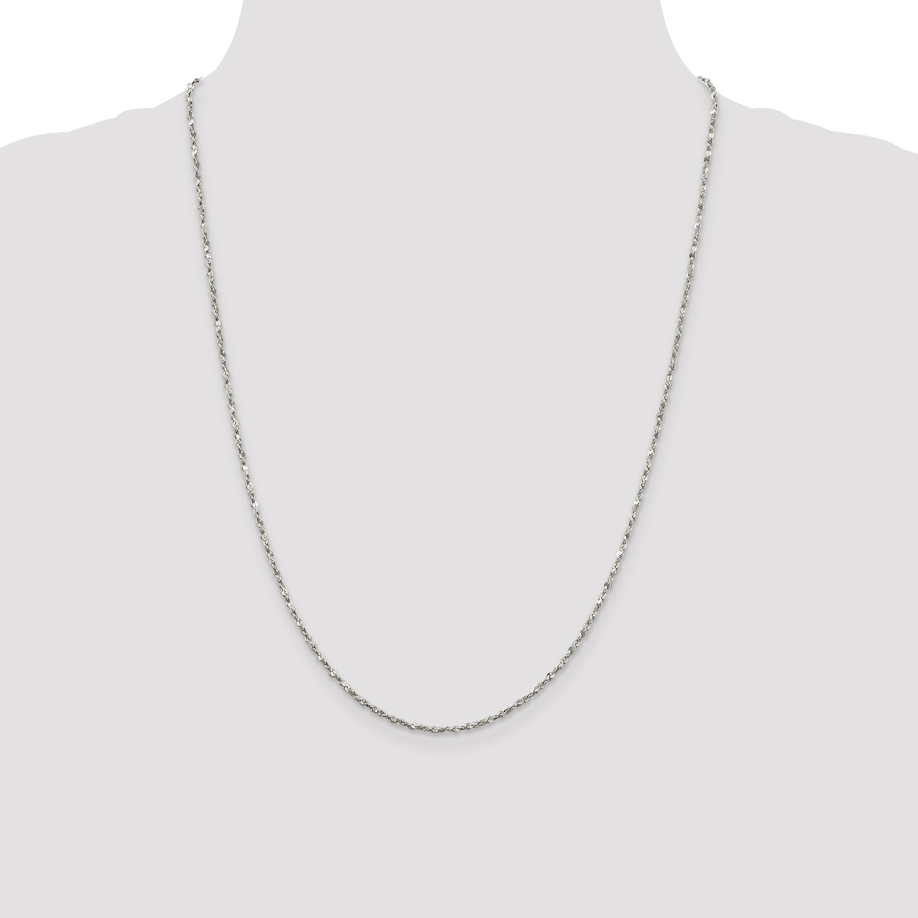 24 Inch Sterling Silver 1.8mm Twisted Serpentine Chain Necklace
