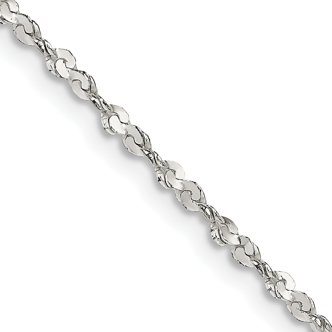 20 Inch Sterling Silver 1.8mm Twisted Serpentine Chain Necklace