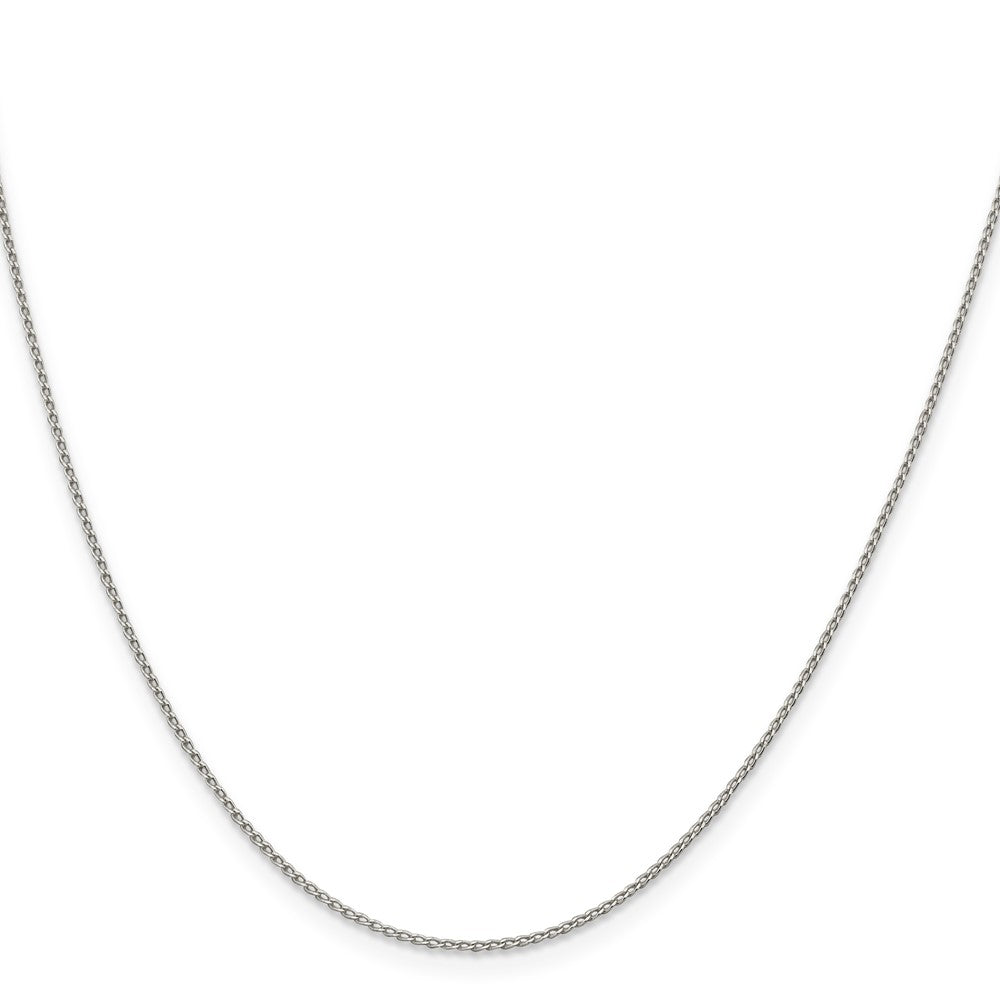 16 Inch Sterling Silver 1mm Open Elongated Link Curb Chain Necklace