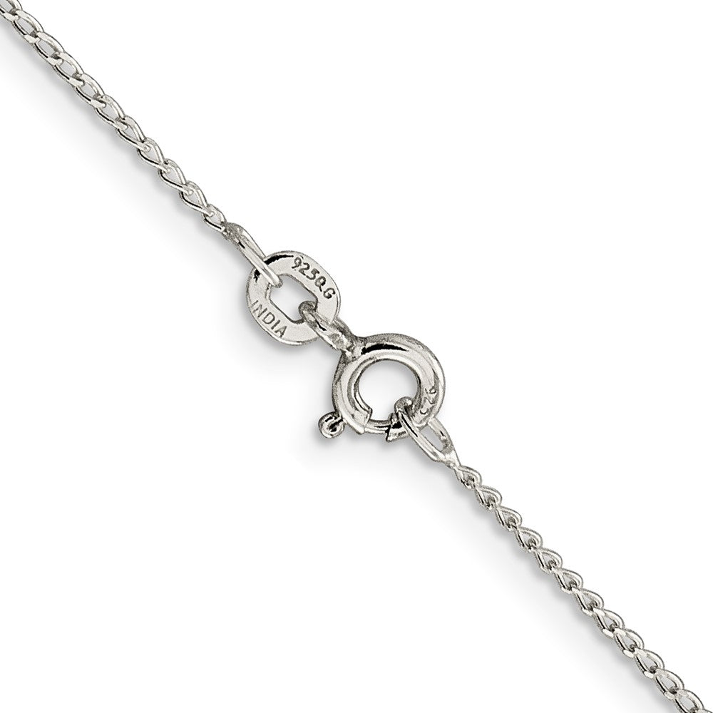 24 Inch Sterling Silver 1mm Open Elongated Link Curb Chain Necklace