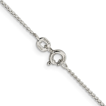 24 Inch Sterling Silver 1mm Open Elongated Link Curb Chain Necklace