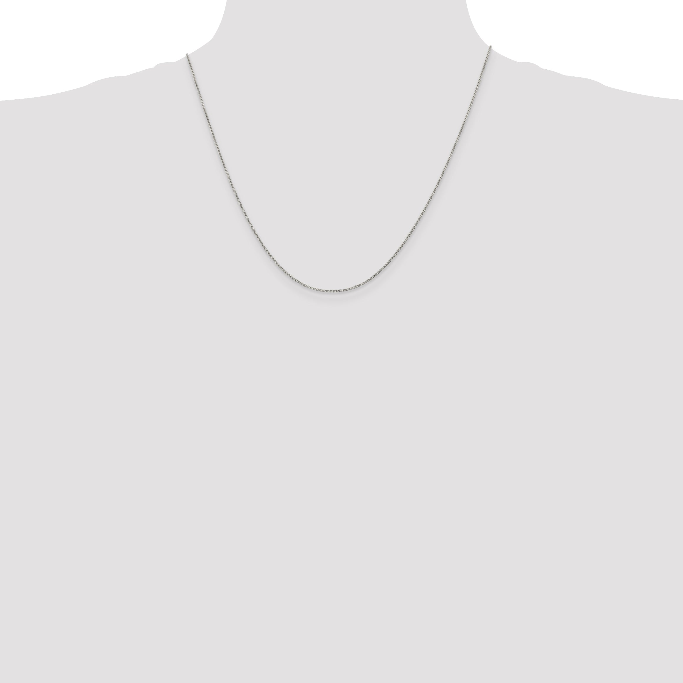 20 Inch Sterling Silver 1mm Open Elongated Link Curb Chain