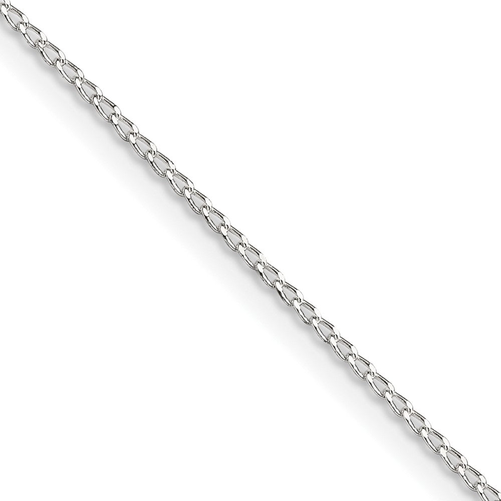 24 Inch Sterling Silver 1mm Open Elongated Link Curb Chain Necklace