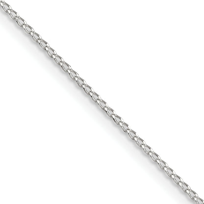 20 Inch Sterling Silver 1mm Open Elongated Link Curb Chain