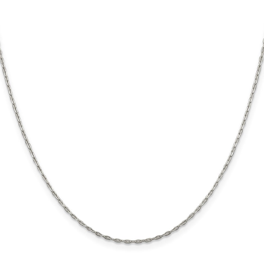 36 Inch Sterling Silver 1.4mm Flat Oval Cable Chain Necklace
