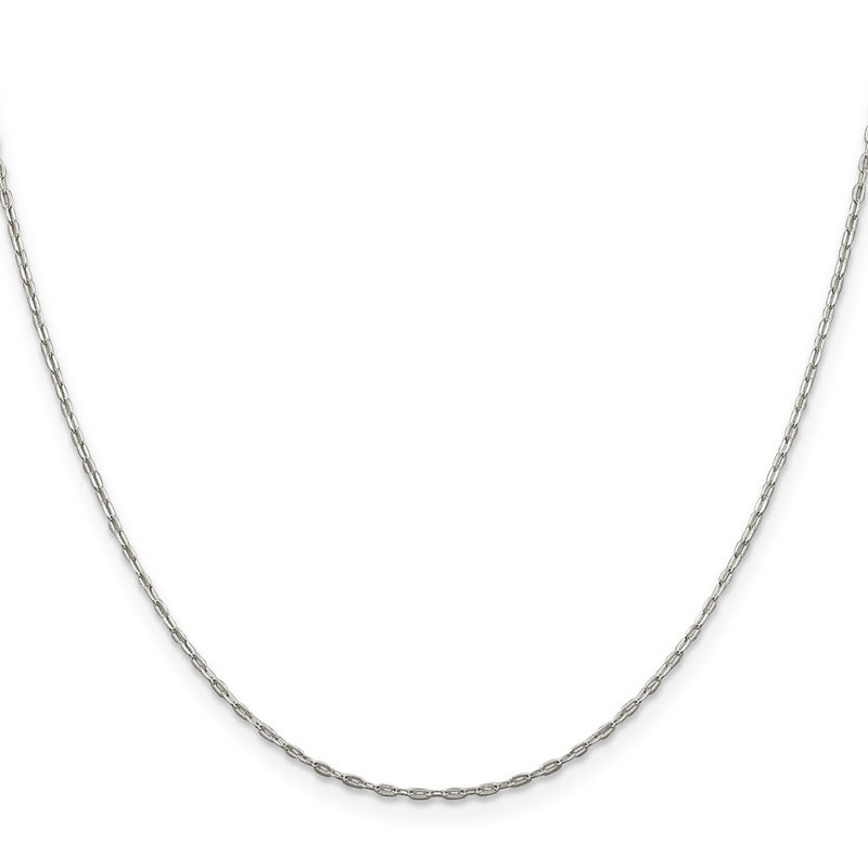 36 Inch Sterling Silver 1.4mm Flat Oval Cable Chain Necklace