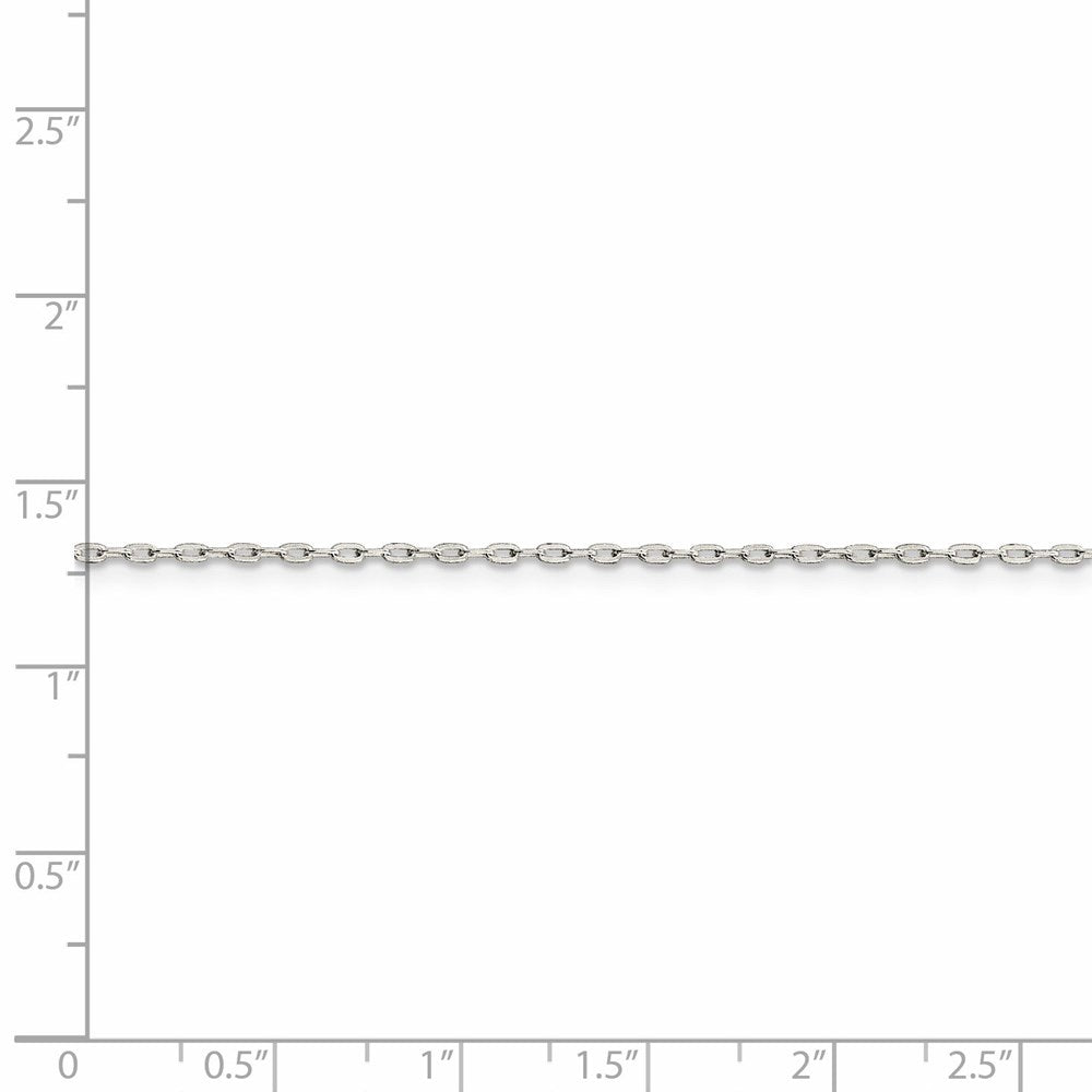 42 Inch Sterling Silver 1.4mm Beveled Oval Cable Chain Necklace
