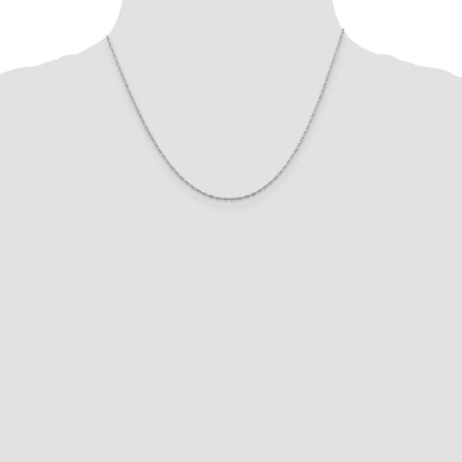 18 Inch Sterling Silver 1.4mm Flat Oval Cable Chain Necklace