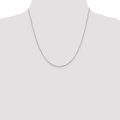 20 Inch Sterling Silver 1.4mm Flat Oval Cable Chain Necklace