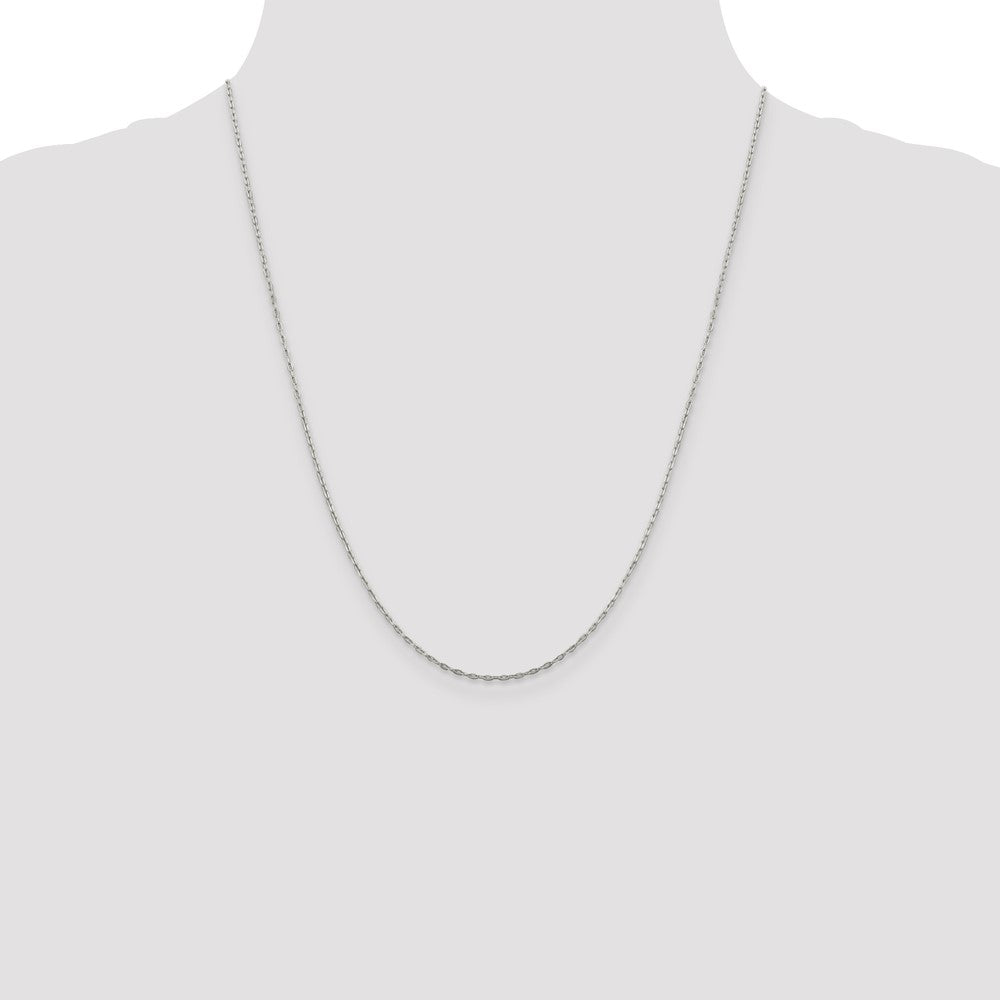 22 Inch Sterling Silver 1.4mm Flat Oval Cable Chain Necklace