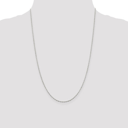 24 Inch Sterling Silver 1.4mm Flat Oval Cable Chain Necklace