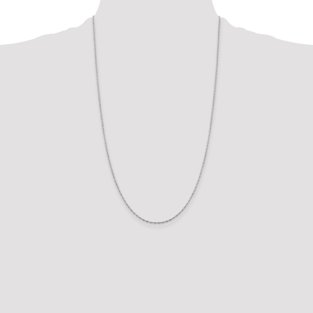 26 Inch Sterling Silver 1.4mm Flat Oval Cable Chain Necklace