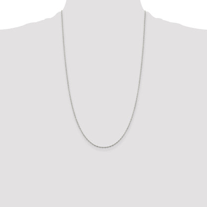 26 Inch Sterling Silver 1.4mm Flat Oval Cable Chain Necklace