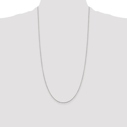 28 Inch Sterling Silver 1.4mm Flat Oval Cable Chain Necklace