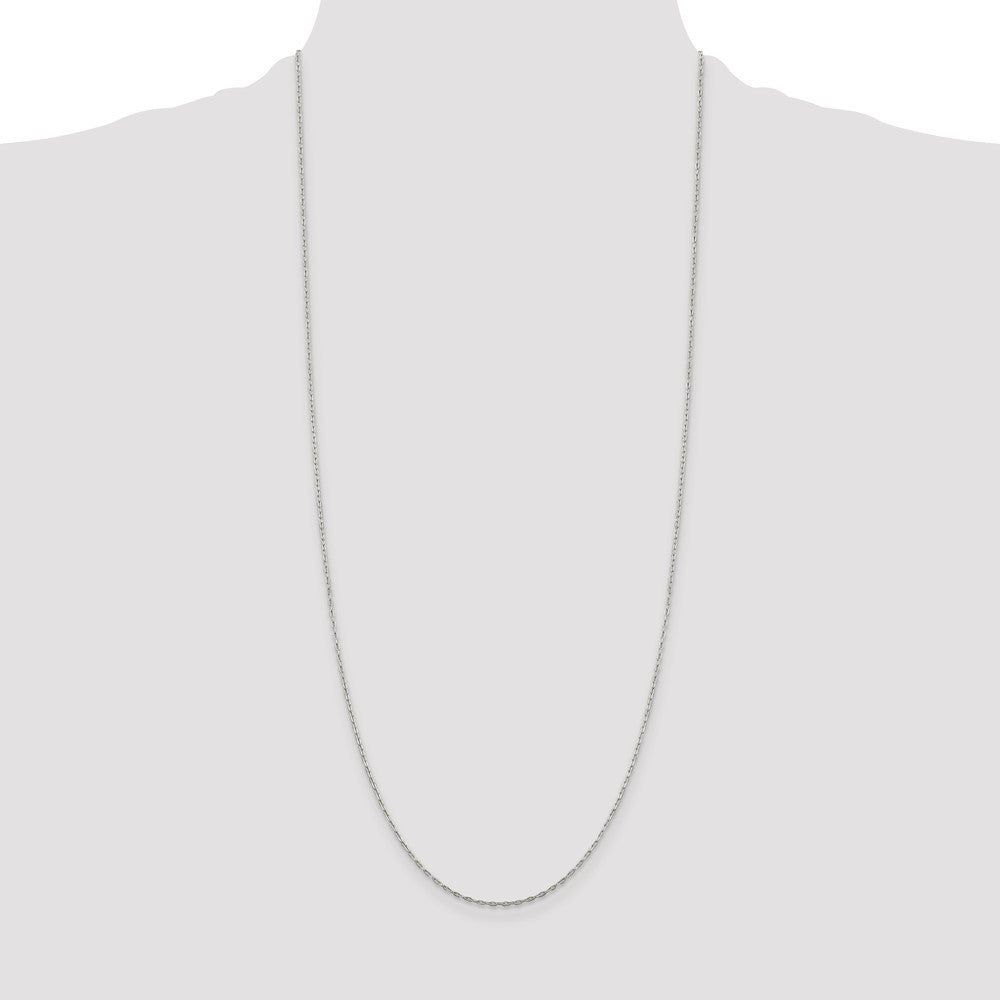 30 Inch Sterling Silver 1.4mm Flat Oval Cable Chain Necklace