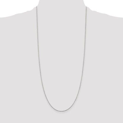 30 Inch Sterling Silver 1.4mm Flat Oval Cable Chain Necklace