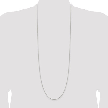 36 Inch Sterling Silver 1.4mm Flat Oval Cable Chain Necklace