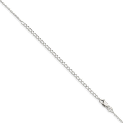 22 Inch Sterling Silver 1.4mm Flat Oval Cable Chain W/4In Ext.