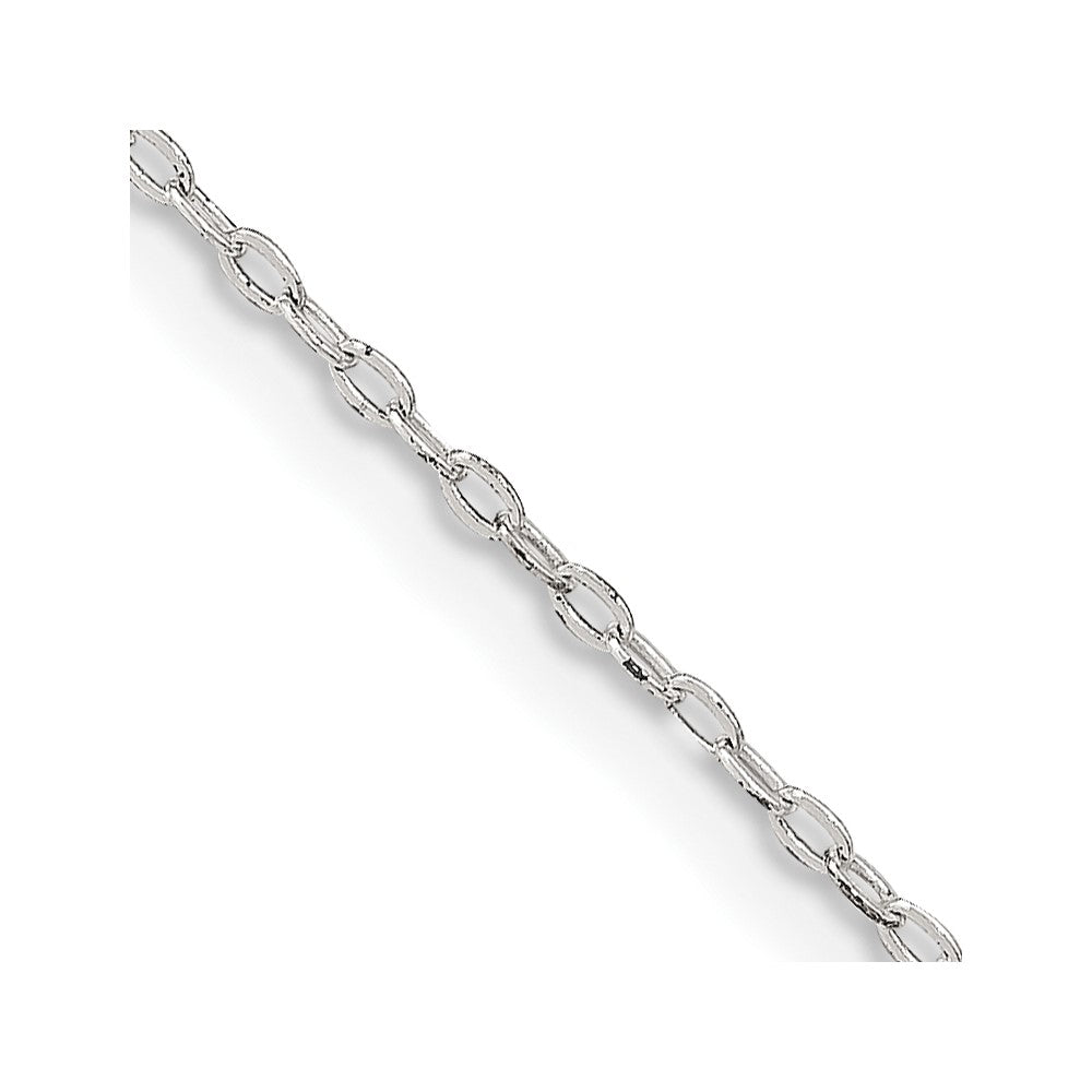 18 Inch Sterling Silver 1.4mm Flat Oval Cable Chain W/2In Ext.