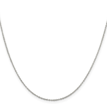 18 Inch Sterling Silver Rhodium-Plated 1.1mm Forzantina Cable Chain W/2In Ext.