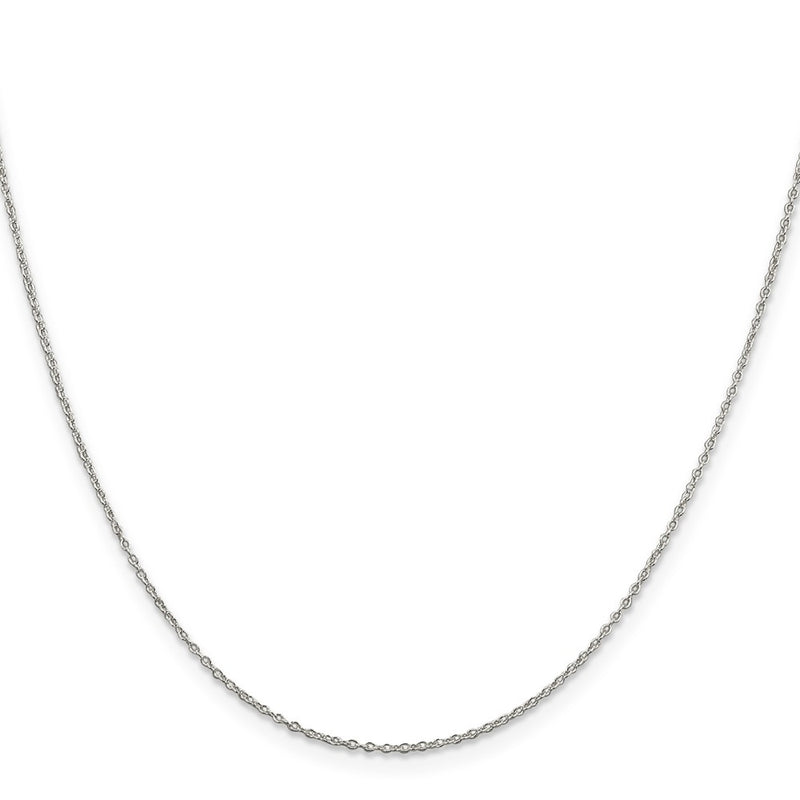 22 Inch Sterling Silver Rhodium-Plated 1.1mm Forzantina Cable Chain W/4In Ext.