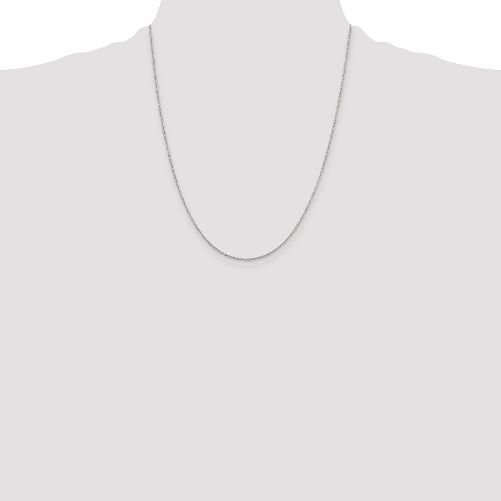 22 Inch Sterling Silver Rhodium-Plated 1.1mm Forzantina Cable Chain W/4In Ext.