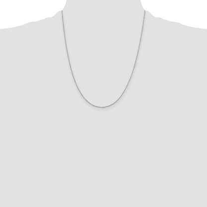 22 Inch Sterling Silver Rhodium-Plated 1.1mm Forzantina Cable Chain W/4In Ext.