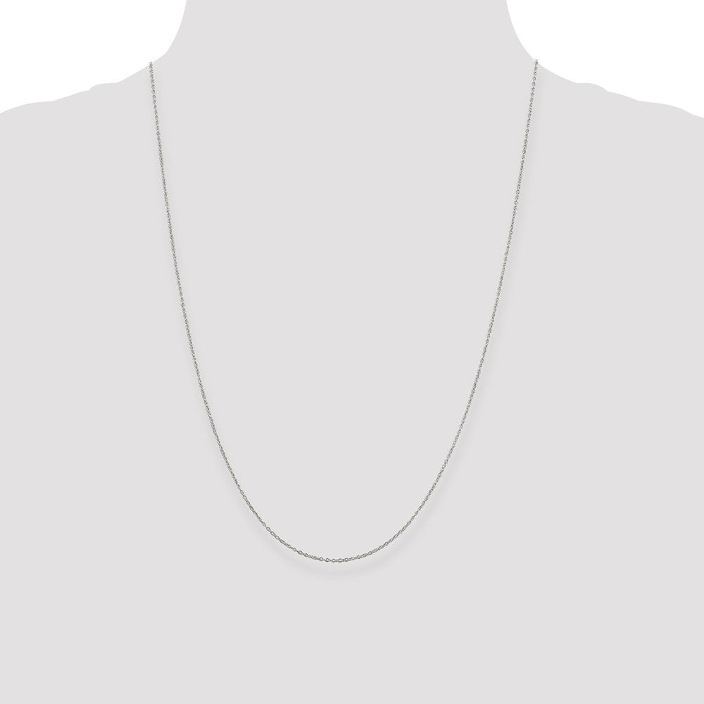24 Inch Sterling Silver Rhodium-Plated 1.1mm Forzantina Cable Chain Necklace