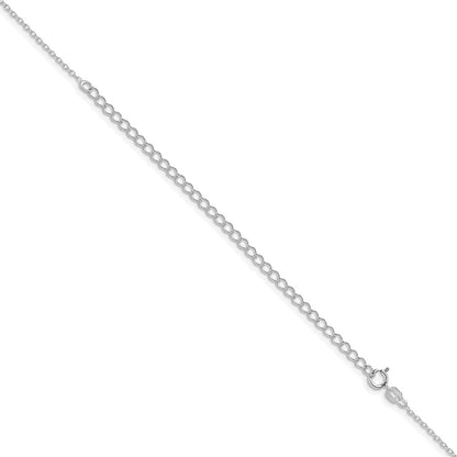 22 Inch Sterling Silver Rhodium-Plated 1.1mm Forzantina Cable Chain W/4In Ext.