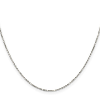 22 Inch Sterling Silver 1.25mm Diamond-Cut Forzantina Cable Chain Necklace