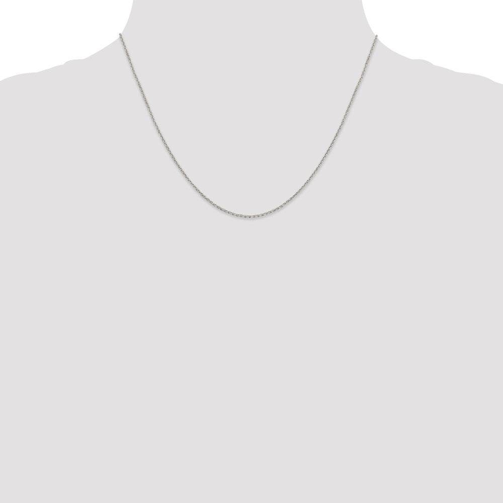 18 Inch Sterling Silver 1.25mm Diamond-Cut Forzantina Cable Chain Necklace