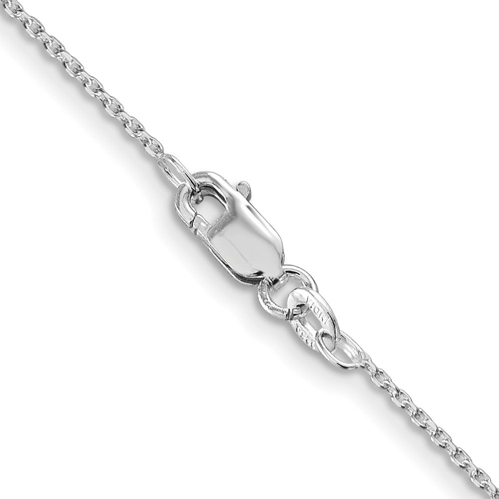 18 Inch Sterling Silver Rhodium-Plated 1.25mm Diamond-Cut Forzantina Cable Chain Necklace