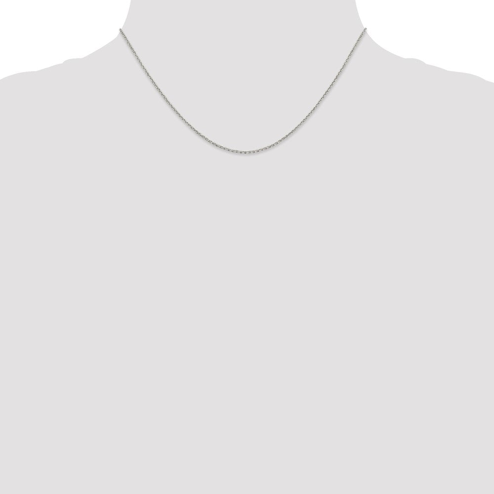 16 Inch Sterling Silver Rhodium-Plated 1.25mm Diamond-Cut Forzantina Cable Chain Necklace