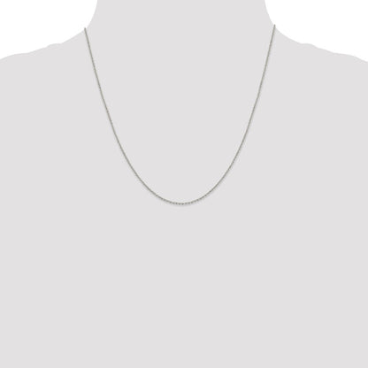 20 Inch Sterling Silver Rhodium-Plated 1.25mm Diamond-Cut Forzantina Cable Chain Necklace