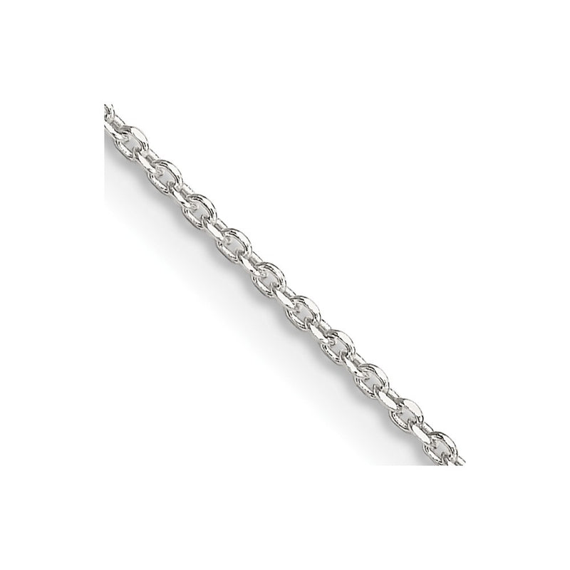 18 Inch Sterling Silver 1.25mm Diamond-Cut Forzantina Cable Chain Necklace