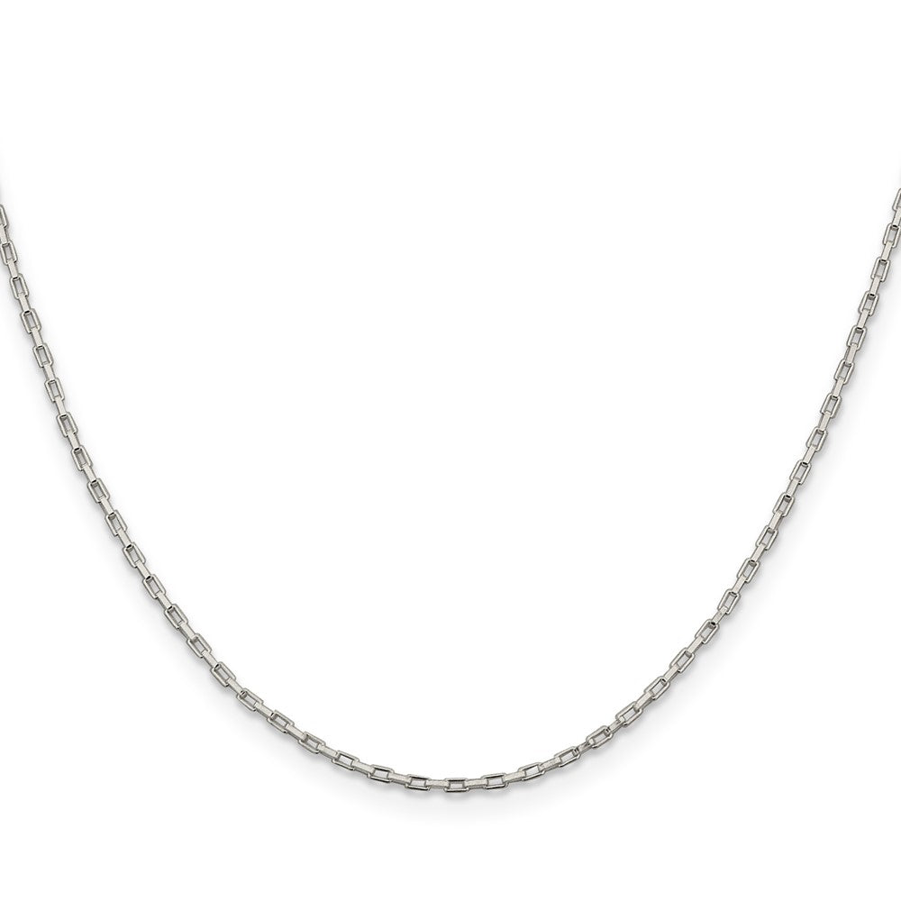 20 Inch Sterling Silver 1.3mm Elongated Box Chain Necklace