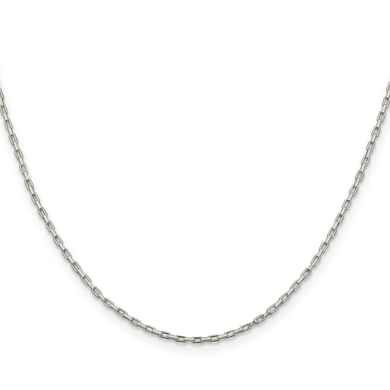 18 Inch Sterling Silver 1.3mm Elongated Box Chain Necklace